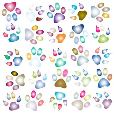Colorful Paw Prints Pattern Background Reinvigorated 3 No Black background clipart
