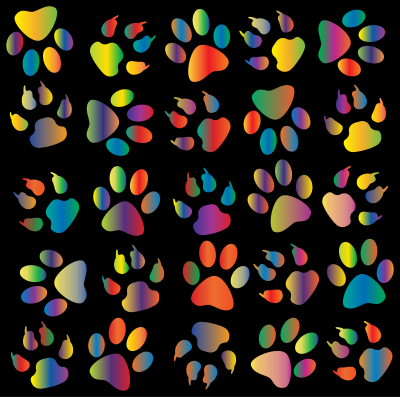 Colorful Paw Prints Pattern Background Reinvigorated 4 clipart