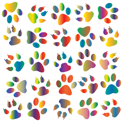 Colorful Paw Prints Pattern Background Reinvigorated 4 No Black background clipart