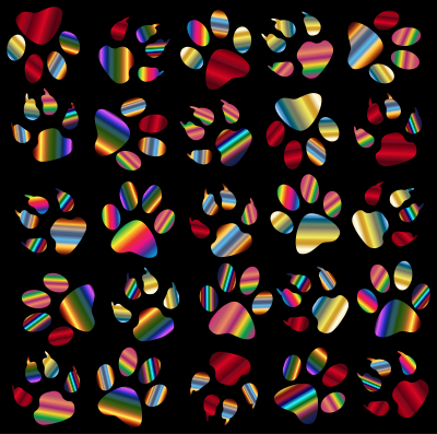 Colorful Paw Prints Pattern Background Reinvigorated 5 clipart