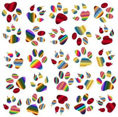 Colorful Paw Prints Pattern Background Reinvigorated 5 No Black background clipart