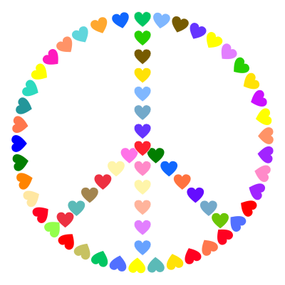 Colorful Peace Sign Love clipart