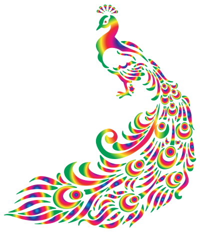 Colorful Peacock 2 clipart