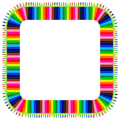 Colorful Pencils Frame 3 clipart