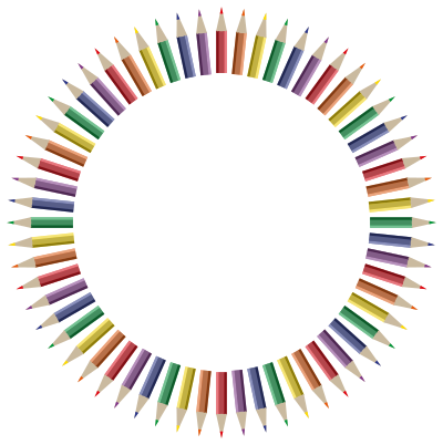 Colorful Pencils Frame 4 clipart
