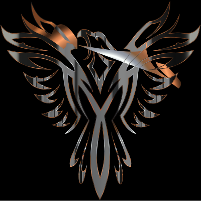 Colorful Phoenix Line Art 10 clipart