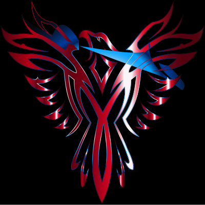 Colorful Phoenix Line Art 12 clipart
