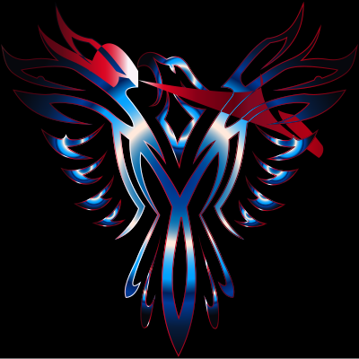 Colorful Phoenix Line Art 13 clipart