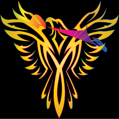 Colorful Phoenix Line Art 14 clipart