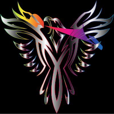 Colorful Phoenix Line Art 15 clipart