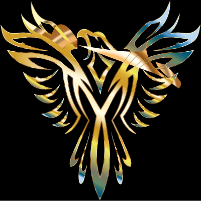 Colorful Phoenix Line Art 2 clipart
