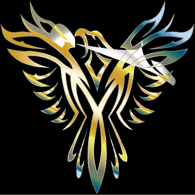 Colorful Phoenix Line Art clipart