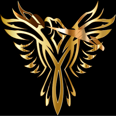 Colorful Phoenix Line Art 4 clipart