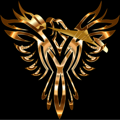 Colorful Phoenix Line Art 5 clipart