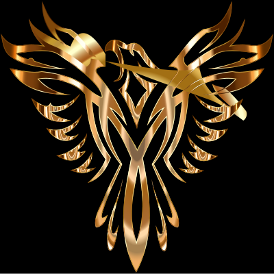 Colorful Phoenix Line Art 5 B clipart