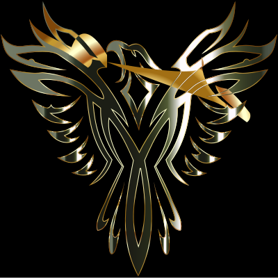 Colorful Phoenix Line Art 6 clipart