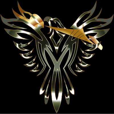Colorful Phoenix Line Art 6 B clipart