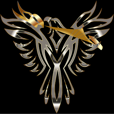 Colorful Phoenix Line Art 7 clipart
