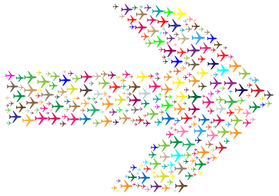 Colorful Planes Arrow clipart
