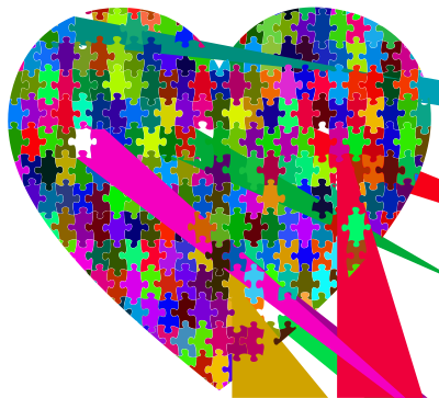 Colorful Puzzle Heart 2 clipart