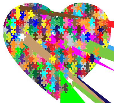 Colorful Puzzle Heart clipart