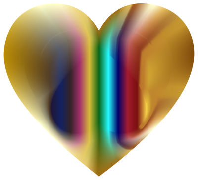 Colorful Refraction Heart 3 clipart