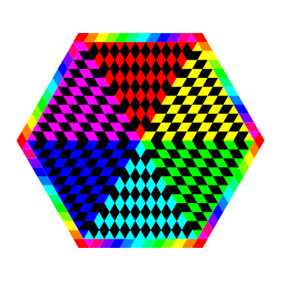 Colorful remix of the chessboard hexagon clipart