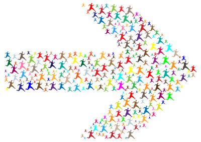 Colorful Running Arrow clipart