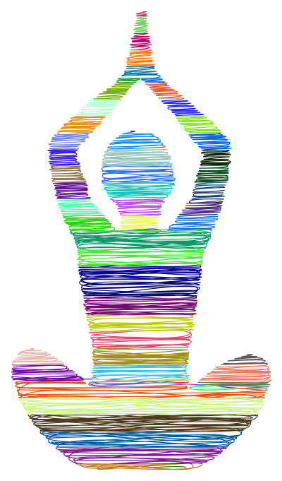 Colorful Scribbled Female Yoga Pose Silhouette 16 clipart