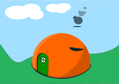 Colorful Simple Cartoon Hut Home clipart
