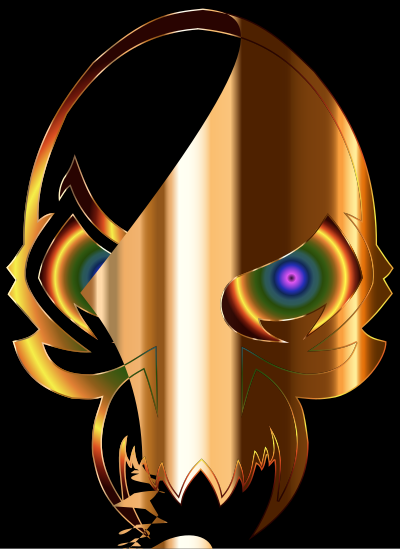 Colorful Skull 2 With Black Background clipart