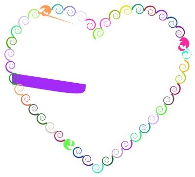 Colorful Spirals Heart clipart