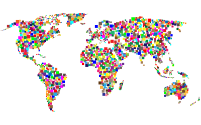 Colorful Squares World Map clipart