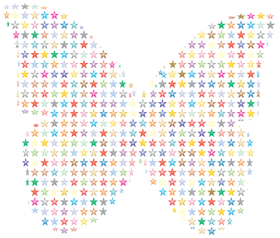 Colorful Stars Butterfly 2 clipart