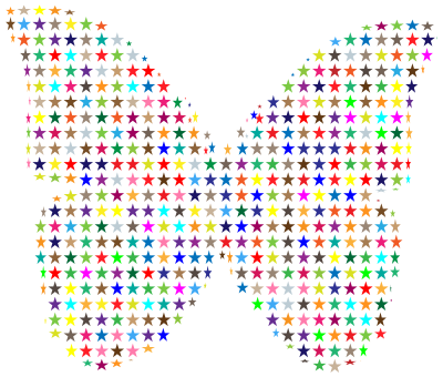Colorful Stars Butterfly clipart