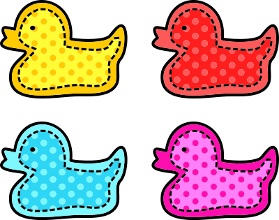 Colorful Stitched Ducks clipart