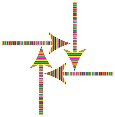 Colorful Striped Arrows clipart