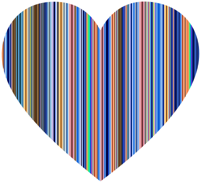 Colorful Striped Heart clipart