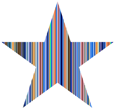 Colorful Striped Star clipart