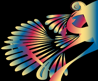 Colorful Stylized Peacock 13 clipart