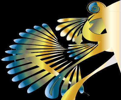 Colorful Stylized Peacock 14 clipart