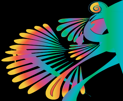 Colorful Stylized Peacock 15 clipart