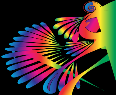 Colorful Stylized Peacock 16 clipart