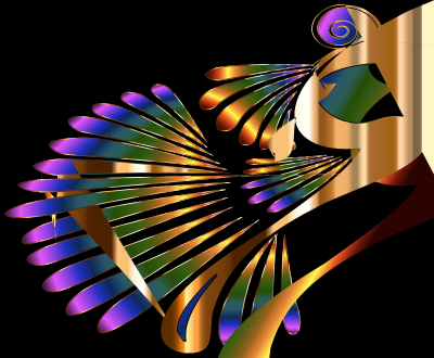 Colorful Stylized Peacock 5 clipart