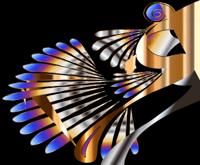Colorful Stylized Peacock 8 clipart