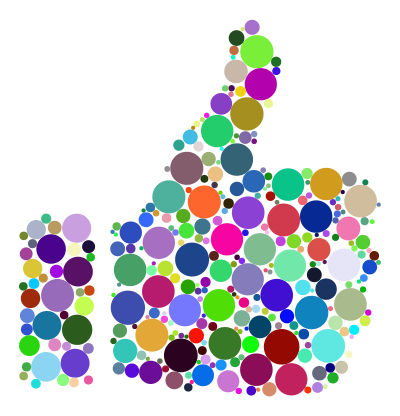Colorful Thumbs Up Circles clipart