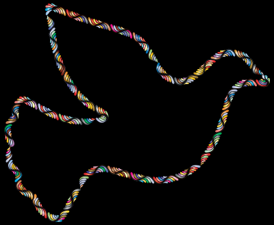 Colorful Trendy Peace Dove 3 clipart
