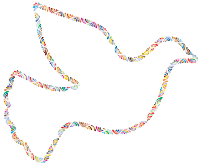 Colorful Trendy Peace Dove 3 No Background clipart