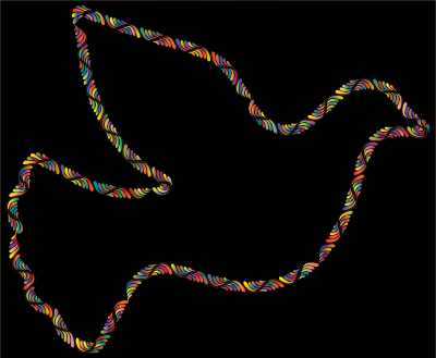 Colorful Trendy Peace Dove 4 clipart