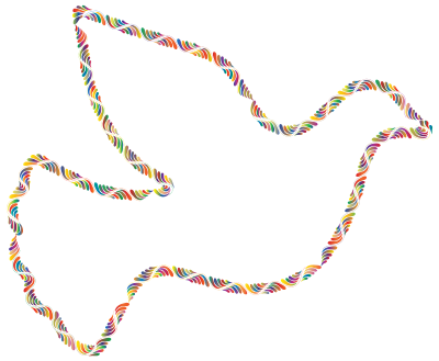 Colorful Trendy Peace Dove 4 No Background clipart